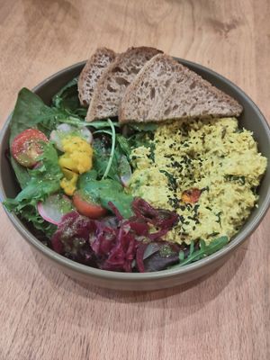 Scrambled tofu at Morgentau. in Barcelona