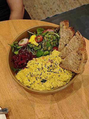 Tofu scramble at Morgentau. in Barcelona