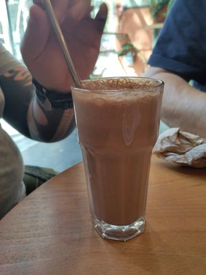 Cacao smoothie at Morgentau. in Barcelona