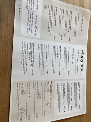 Menu   at Morgentau. in Barcelona