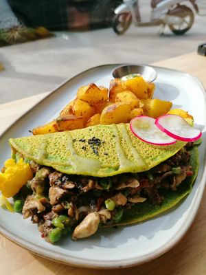 Filling close-up #Veganuary at Morgentau. in Barcelona