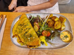 Truita de cigrons amb xampinyons at Morgentau. in Barcelona