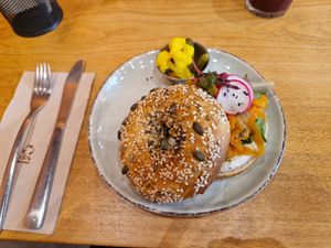 Bagel de "salmó" at Morgentau. in Barcelona