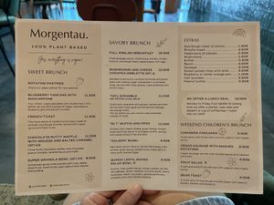 What a menu  at Morgentau. in Barcelona