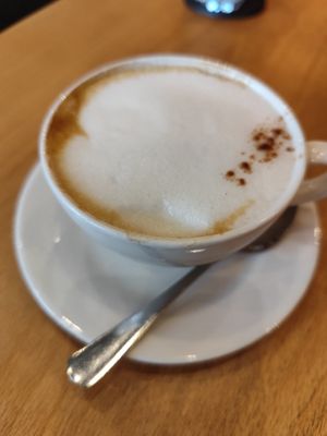 Cappuccino at Morgentau. in Barcelona