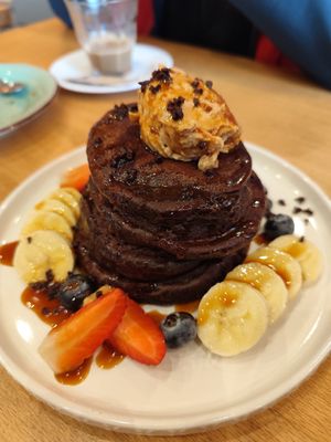 Chocolate Pancakes at Morgentau. in Barcelona