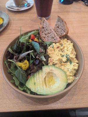 Tofu scramble 100/10 at Morgentau. in Barcelona