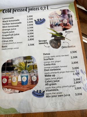 Menu  at Vitamince in Podgorica