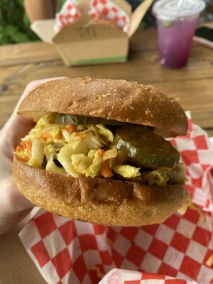 BBQ tempeh burger  at Garden Party in Rockledge