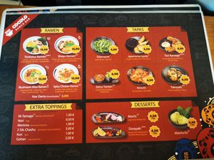 menu at Cocolo Ramen Bar in St Polten