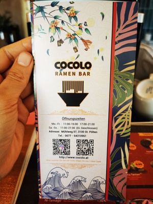 Menu at Cocolo Ramen Bar in St Polten
