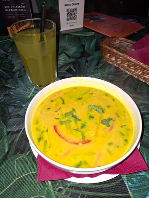 Soup of yellow lentil and vegetables at Tandoor Kuchnia Indyjska in Olsztyn