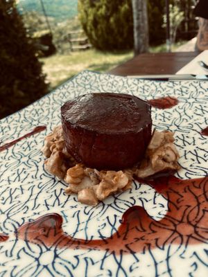 Medaglione di ceci con funghi porcini  at Il Caldetino in Vicchio
