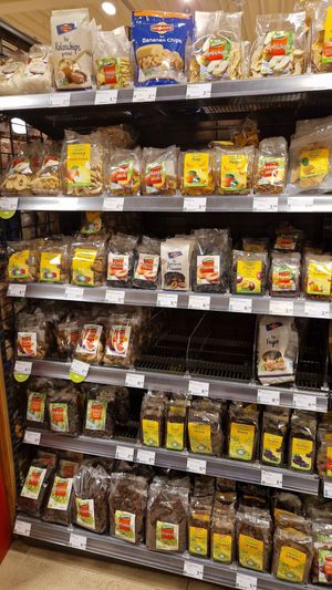 Dries fruits and nuts at denn's Biomarkt in Flensburg