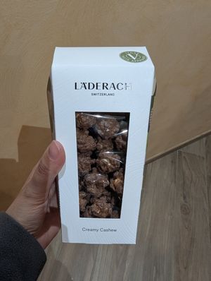 Vegan chocolate popcorn at Laderach  in Luzern