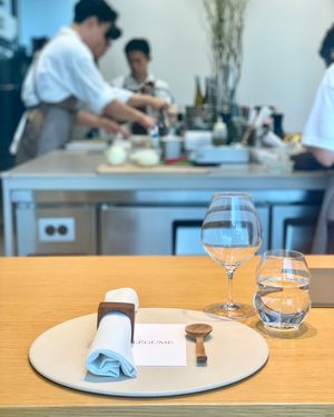 Setting and open kitchen  at Legume Seoul in Seoul