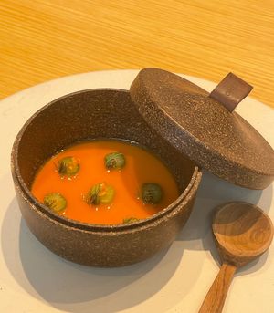 Pumpkin seed - was a bit too sour. But it was a fresh start to appetite   at Legume Seoul in Seoul