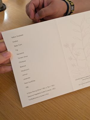 the tasting menu  at Legume Seoul in Seoul