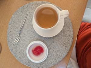 tea and watermelon dessert  at Legume Seoul in Seoul
