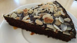 chocolate vegan cake at Cafe Ukrop in St Petersburg