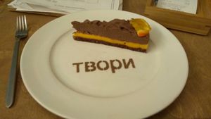 Orange and chocolate cake  at Cafe Ukrop in St Petersburg