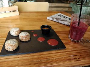 Chia pancakes at Cafe Ukrop in St Petersburg