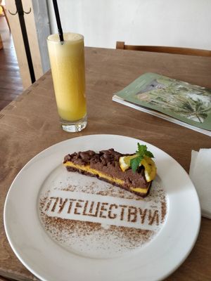 Chocolate orange cake at Cafe Ukrop in St Petersburg