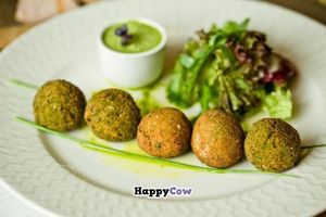 veggie balls with green peas and pistachios at Cafe Ukrop in St Petersburg