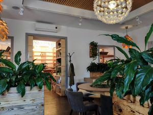 Inside the location - upstairs at Cafe Ukrop in St Petersburg