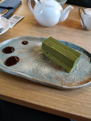Matcha cake at Cafe Ukrop in St Petersburg