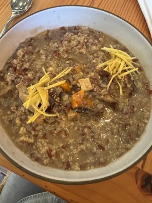 Savory porridge with winter veg  at Livbud Cafe in Seattle