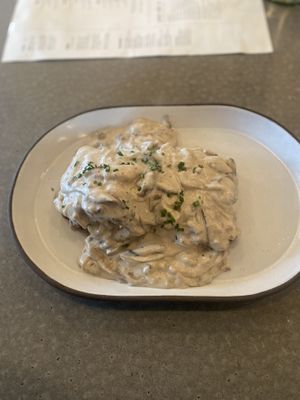 Biscuits and gravyy  at Livbud Cafe in Seattle