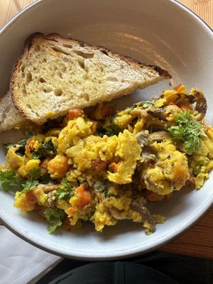 Harvest scramble (with vegan egg)  at Livbud Cafe in Seattle