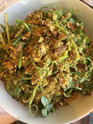 Pea vine salad  at Livbud Cafe in Seattle