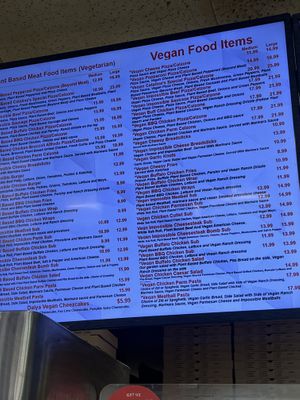 Vegan menu   at Catalina's Pizza in Malden