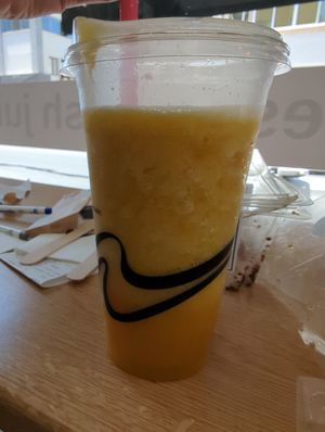 Passion fruit smoothie at Grab in Limassol