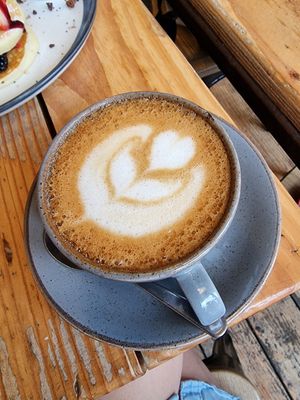 Oatmilk latte at Café East in East London