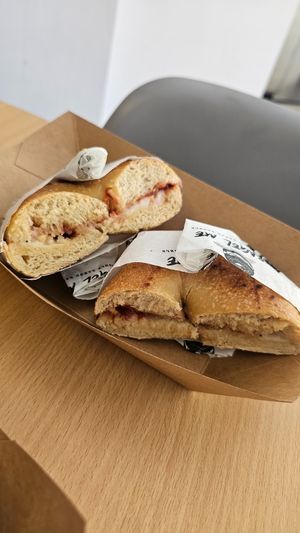Vegan Cream Cheese & Strawberry Jam at Bagel Me in Nicosia