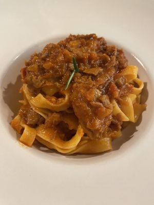 Fettuccine al cinghiale felice! Buonissime!  at Sarma Bistrot in Arezzo