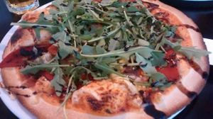 Torn roasted pepper pizza at Dough Pizza Kitchen in Manchester