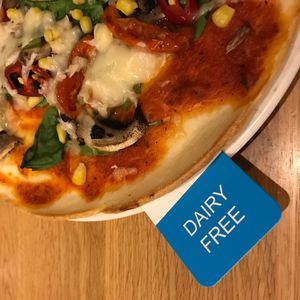 Veggie special with vegan cheese  at Dough Pizza Kitchen in Manchester