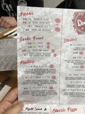 Menu 1 at Dough Pizza Kitchen in Manchester