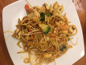 mock chicken chow  at Aunty Mena's in Wellington