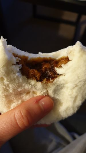 Steamed bbq pork bun at Aunty Mena's in Wellington