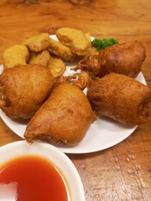 Chicken drumsticks at Aunty Mena's in Wellington