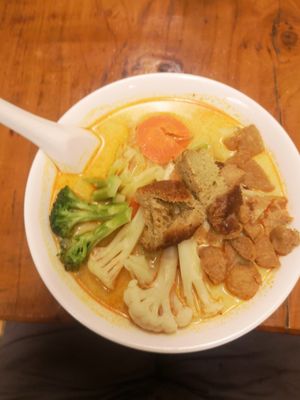 Chicken laksa at Aunty Mena's in Wellington