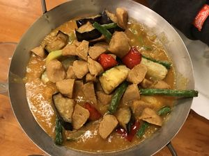 ‘Chicken’ curry, comes with rice  at Aunty Mena's in Wellington
