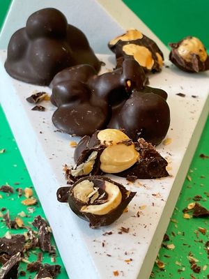 Hazelnut Clusters, rich German Chocolate! YUM at The Chocolate Pantry in Salem