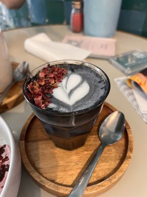 black latte  at Farm Girl in South West London