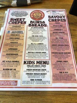 Menu  at The Skinny Pancake Quechee in Quechee